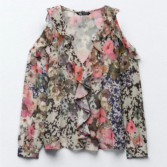 Zara Ruffled Blouse - Picture 1 of 8